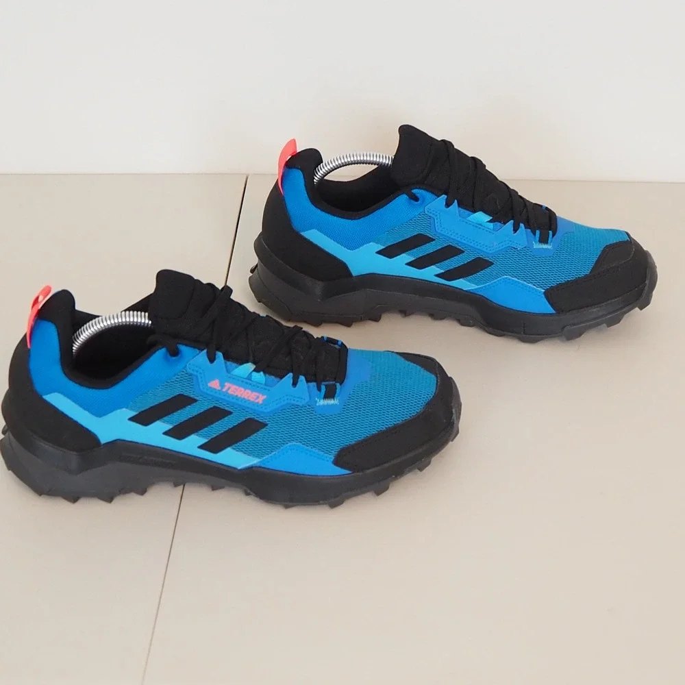 Adidas Terrex Ax4 Mens 9 Primegreen Blue Rush Trail Running Shoes GZ3009 Hiking